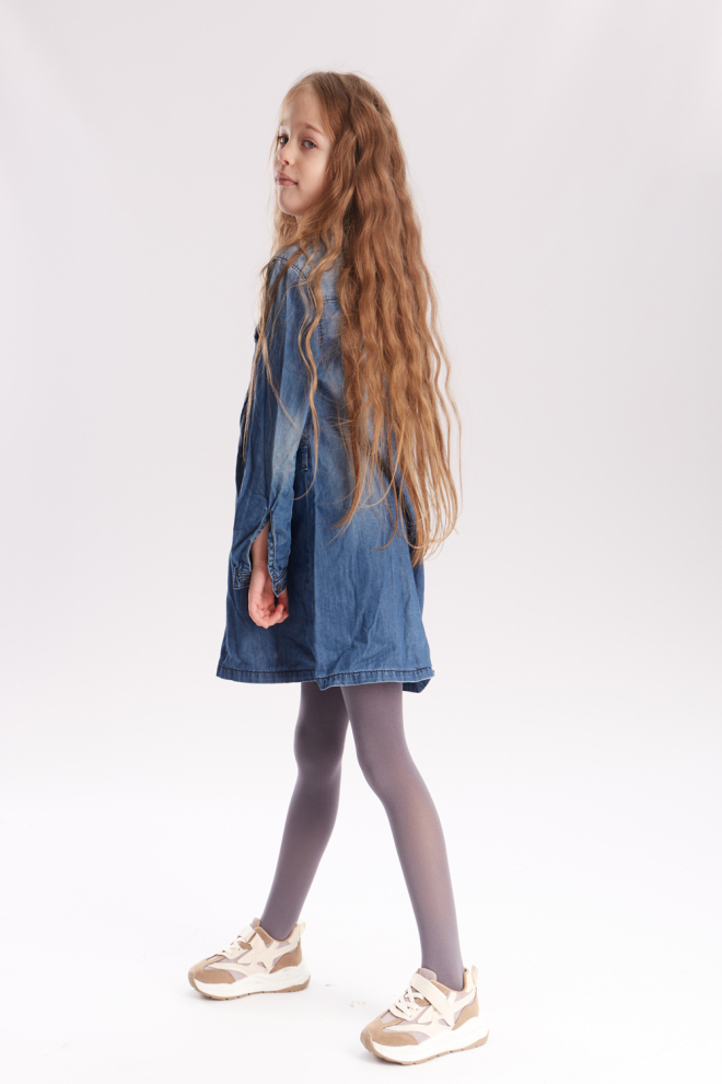 Дитячі однотонні колготки з мікрофібри Betty 80 den Giulia (grafite)