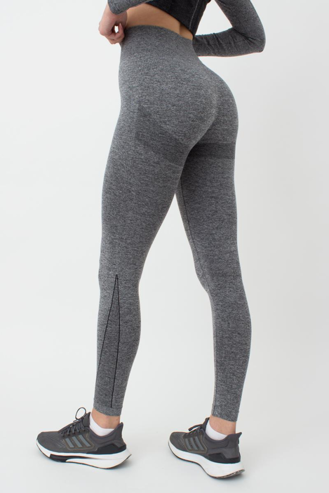 Термолегінси з моделюючою вставкою в рубчик THERMO LEGGINGS MELANGE Giulia (nero (1)), сірий