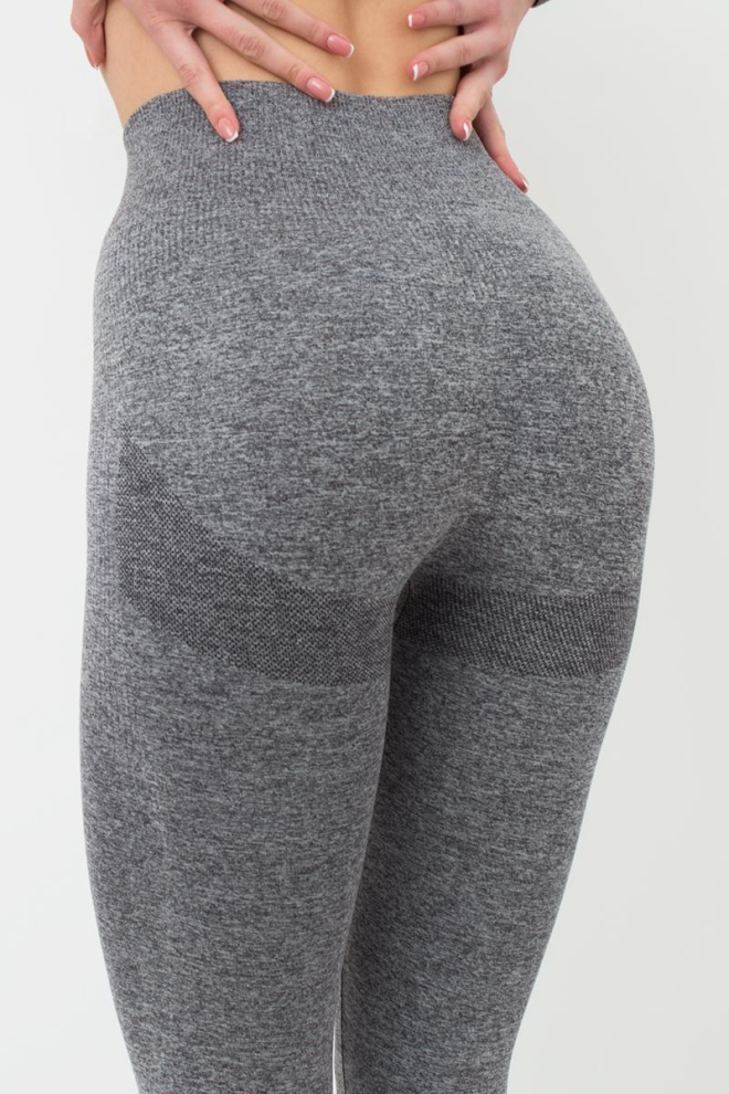 Термолегінси з моделюючою вставкою в рубчик THERMO LEGGINGS MELANGE Giulia (nero (1)), сірий