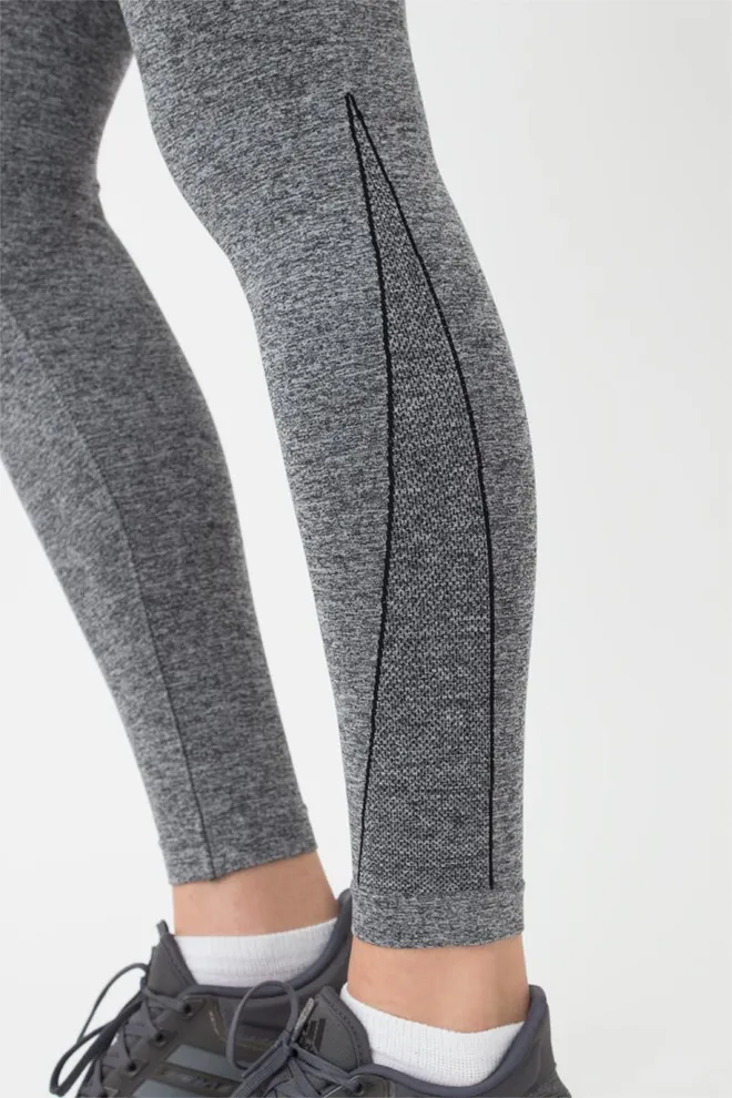 Термолеггинсы с моделирующей вставкой в рубчик THERMO LEGGINGS MELANGE Giulia (nero (1)), серый